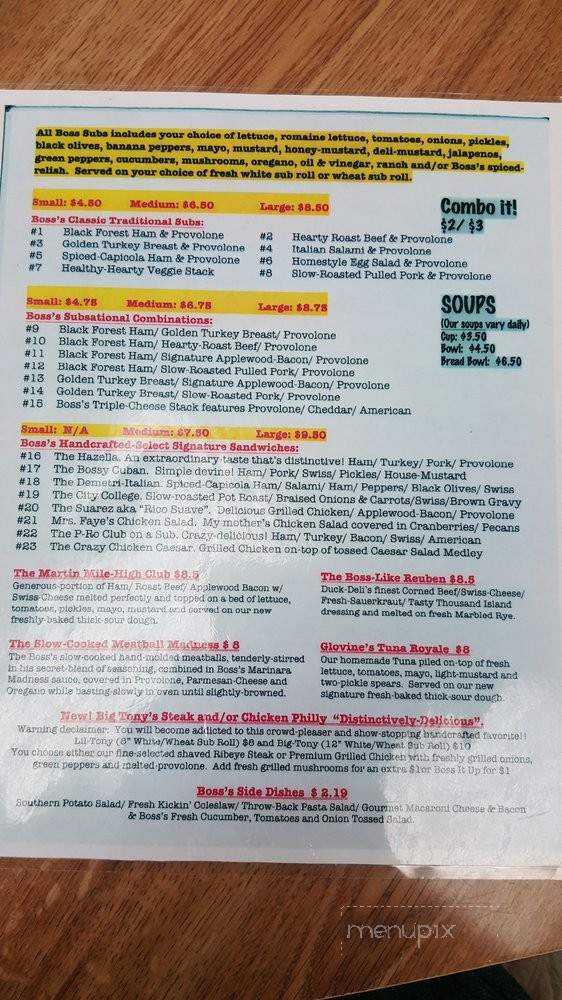 Boss Subs - Gainesville, FL menu_pic