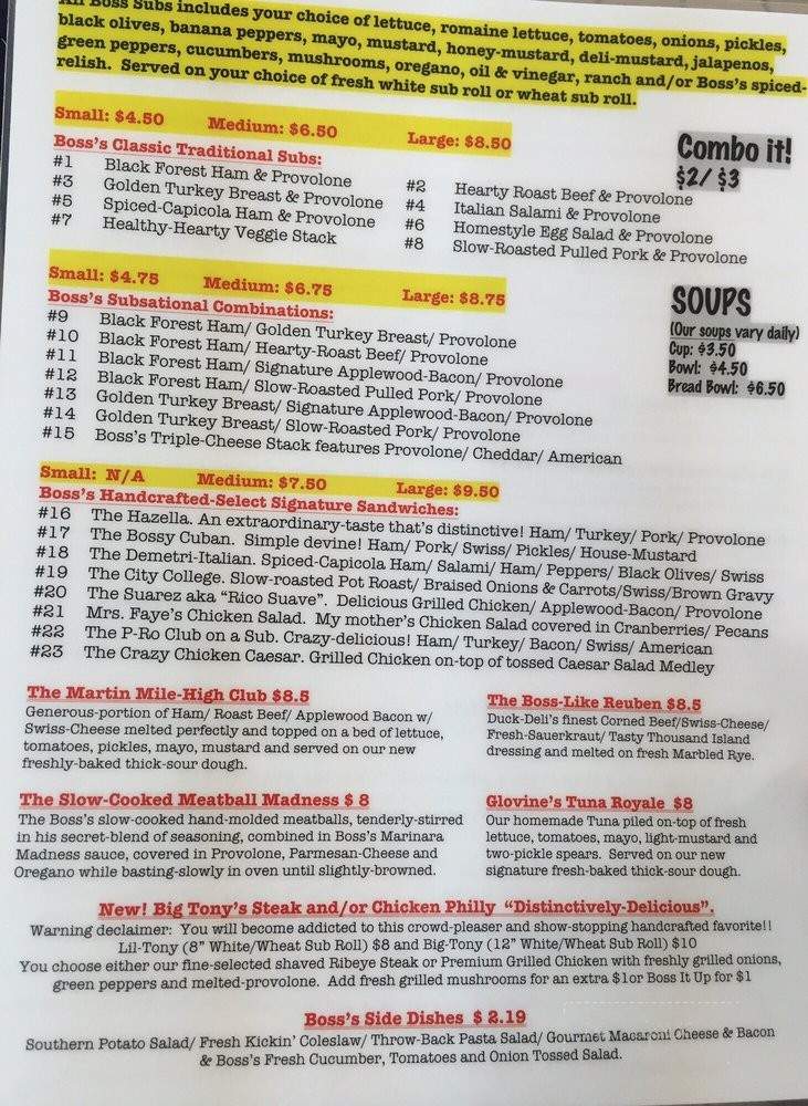 Boss Subs - Gainesville, FL menu_pic