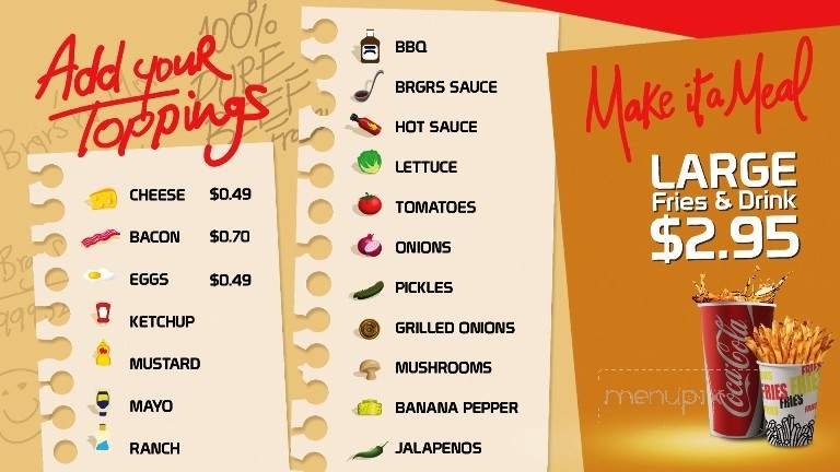 Brgrs N More - Clarksville, TN menu_pic