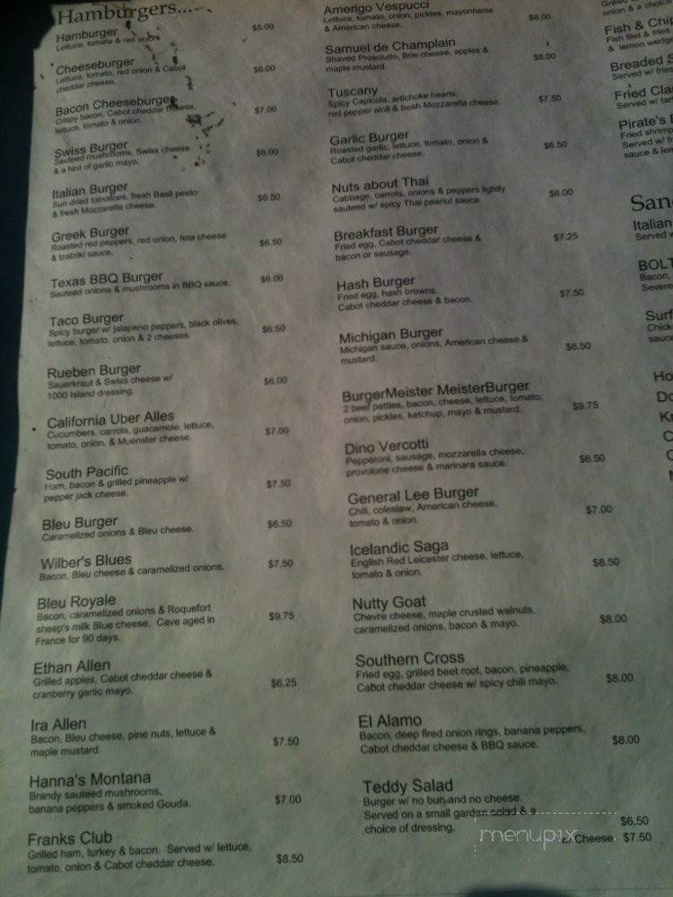 Burger Barn - Jeffersonville, VT menu_pic