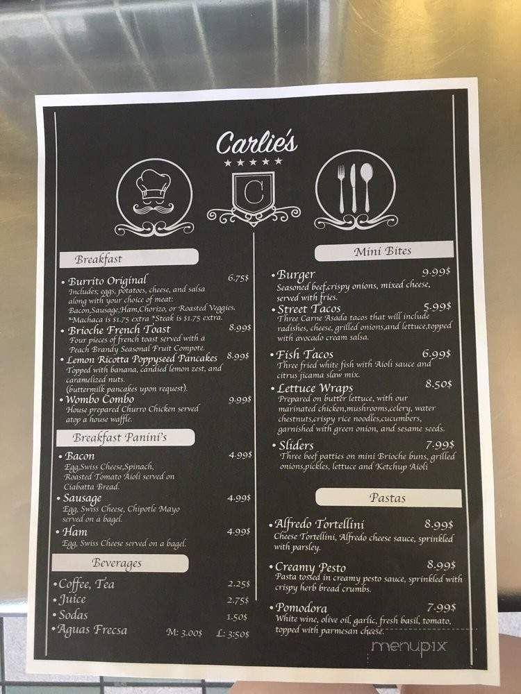 Carlie's Cafe - Los Angeles, CA menu_pic