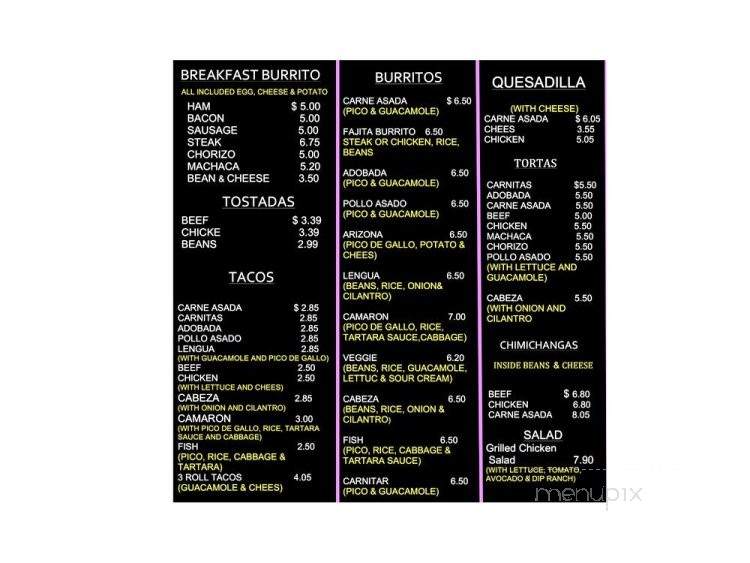 Carreta Mexican Fast Food - Mount Juliet, TN menu_pic