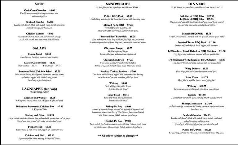 /26895879/Cheyannes-Southern-Cafe-and-BBQ-Menu-Aberdeen-MD - Aberdeen, MD