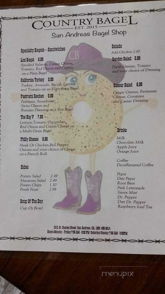 Country Bagel - San Andreas, CA menu_pic