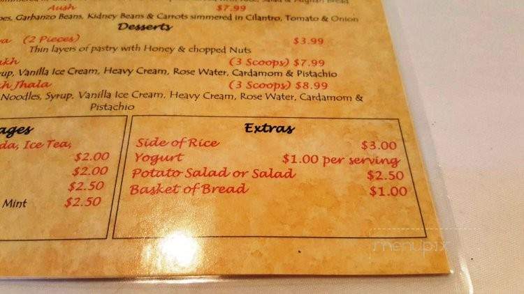 De Afghanan - Tracy, CA menu_pic