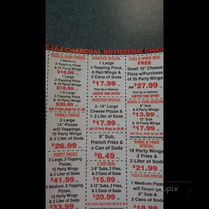 DeJaJ Charcoal Rotisserie Chicken - Hagerstown, MD menu_pic