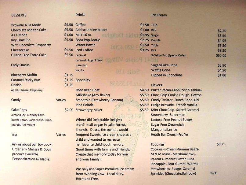 Delectable Delights - Lutz, FL menu_pic