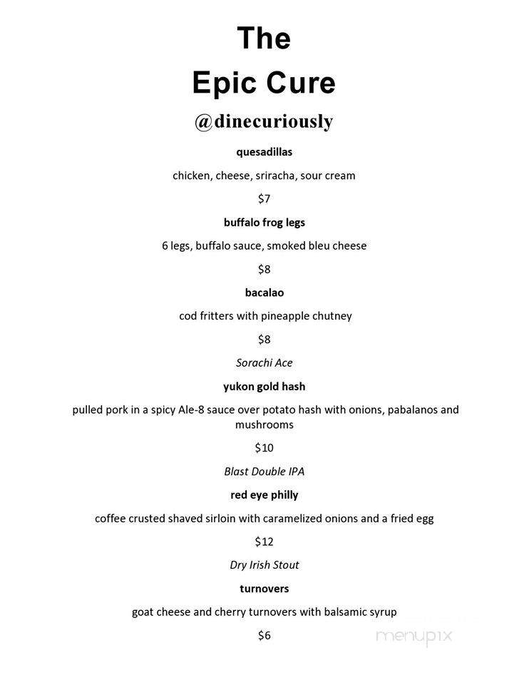 Epic Cure - Lexington, KY menu_pic