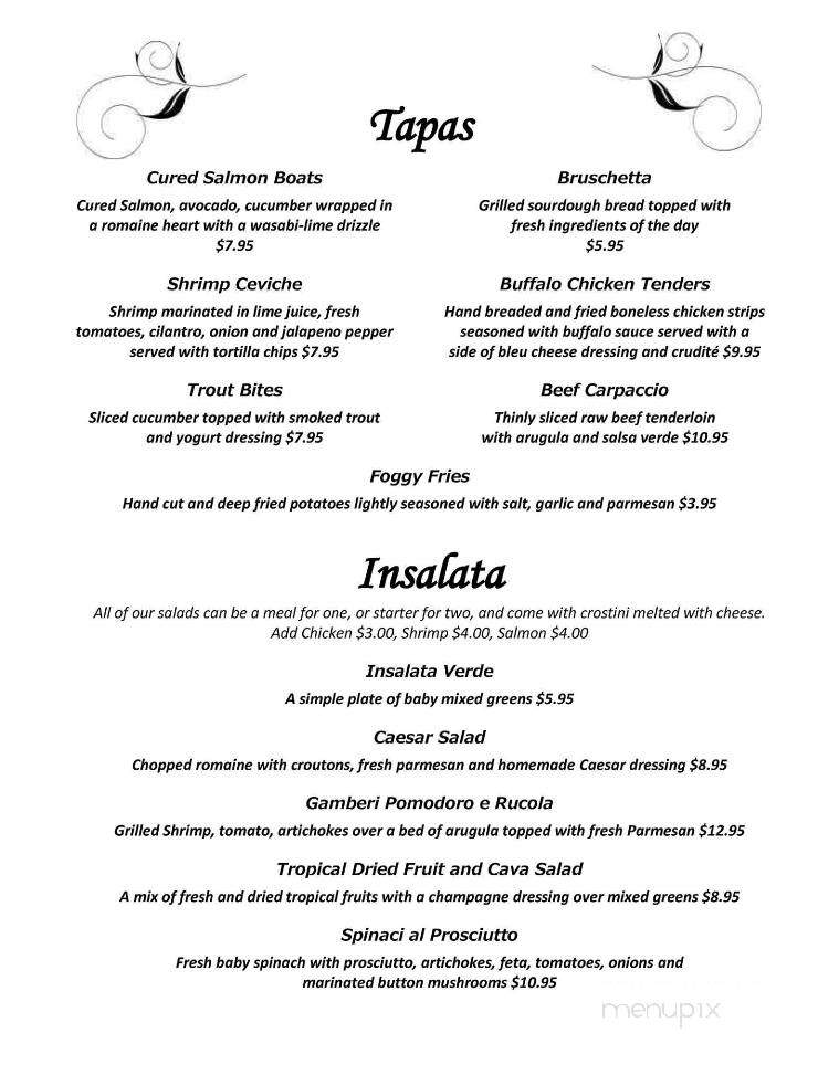 Foggy Goggle Osteria - Burke, VT menu_pic