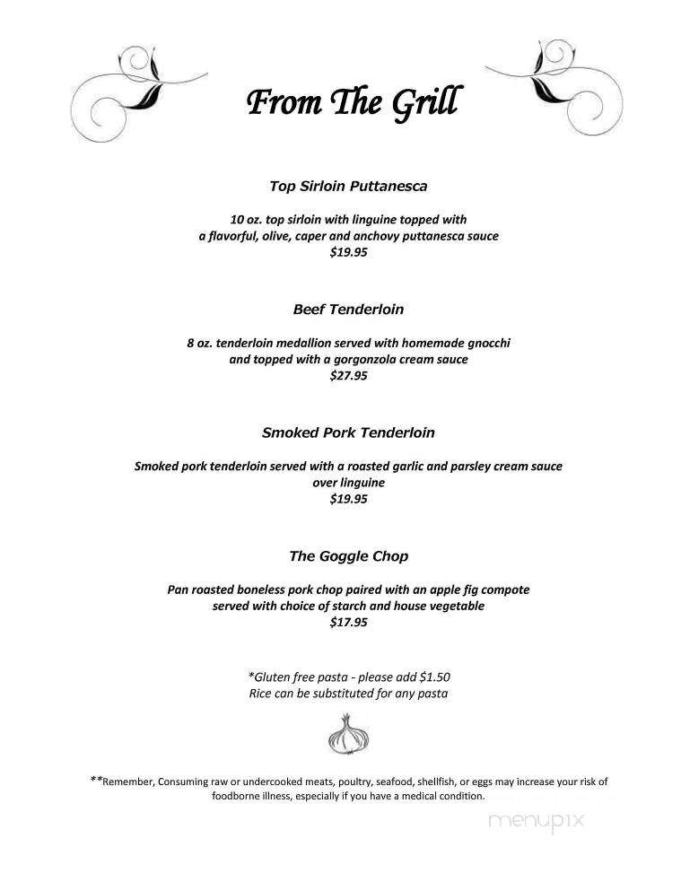 Foggy Goggle Osteria - Burke, VT menu_pic
