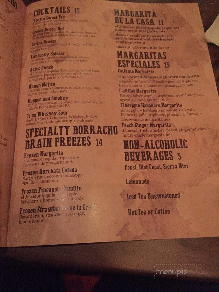 Guy Fieri's El Burro Borracho - Las Vegas, NV menu_pic
