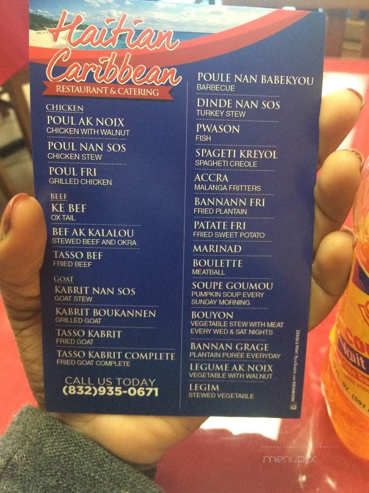 Haitian Caribbean Restaurant - Houston, TX menu_pic