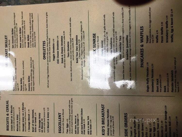 Henderson's Restaurant - Temple, TX menu_pic