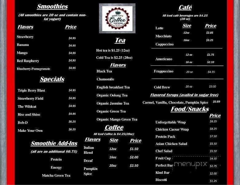 Iron City Coffee - Tucson, AZ menu_pic