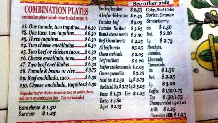 Juanita's - Los Angeles, CA menu_pic
