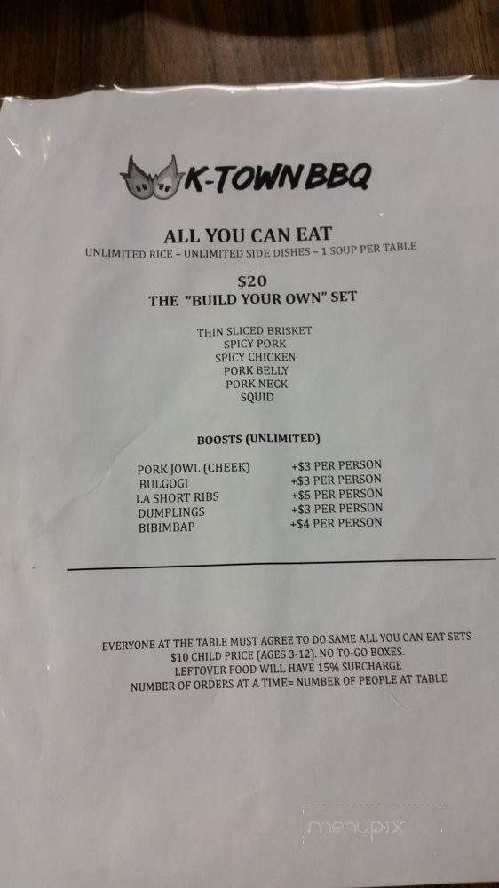 K-Town BBQ - Newark, CA menu_pic