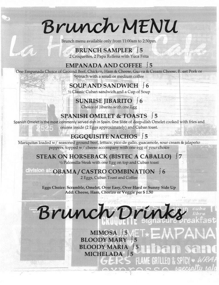 La Havana Cafe - Chicago, IL menu_pic
