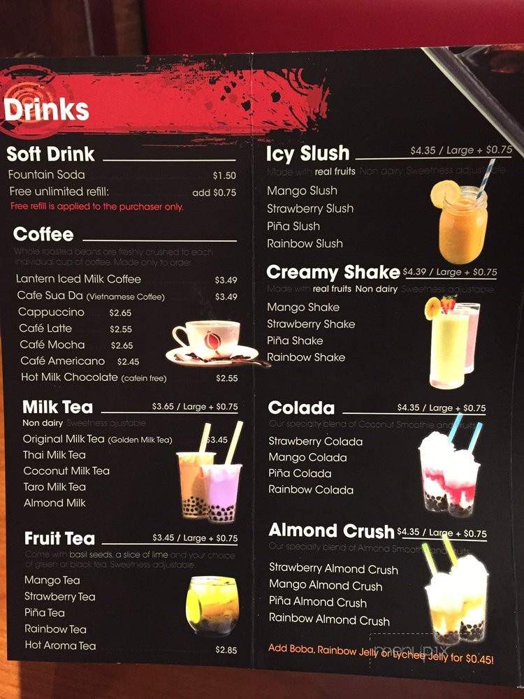 Lantern Grill - Santa Ana, CA menu_pic