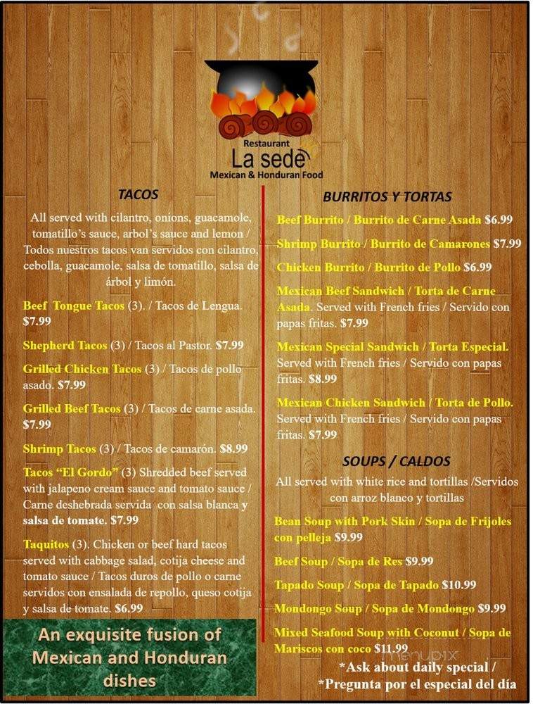 La Sede Restaurant - Richmond, VA menu_pic