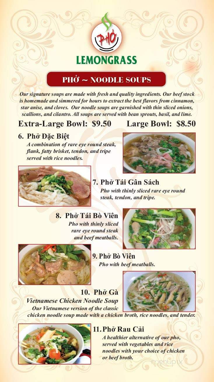 Lemongrass - Leominster, MA menu_pic