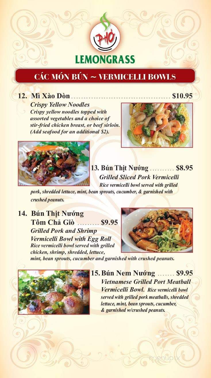 Lemongrass - Leominster, MA menu_pic
