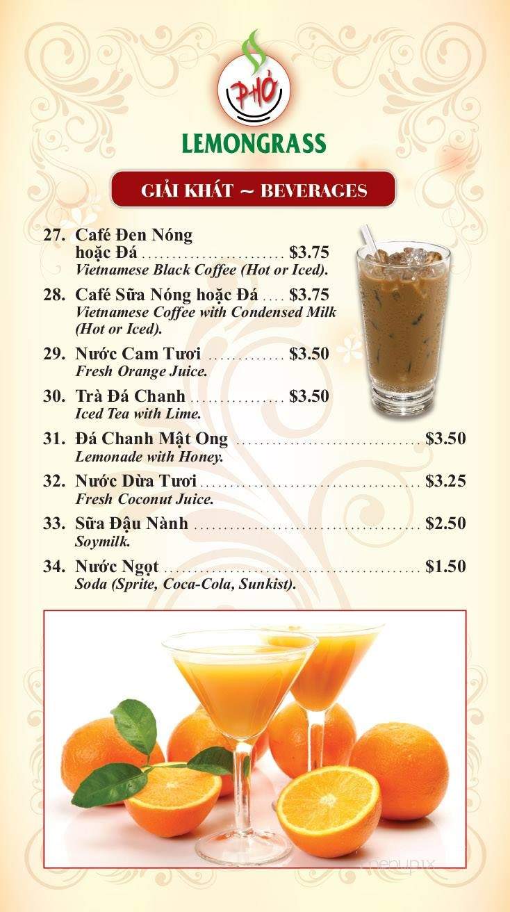 Lemongrass - Leominster, MA menu_pic