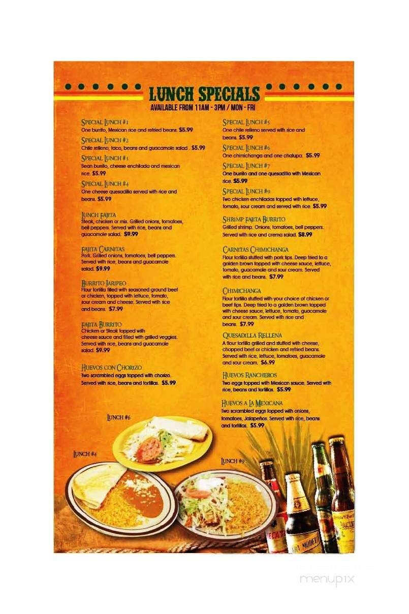 Los Jaripeos - Seymour, WI menu_pic
