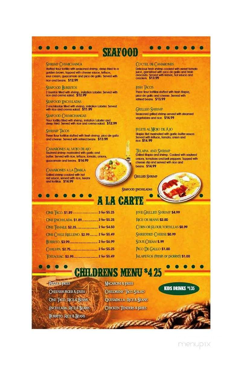 Los Jaripeos - Seymour, WI menu_pic