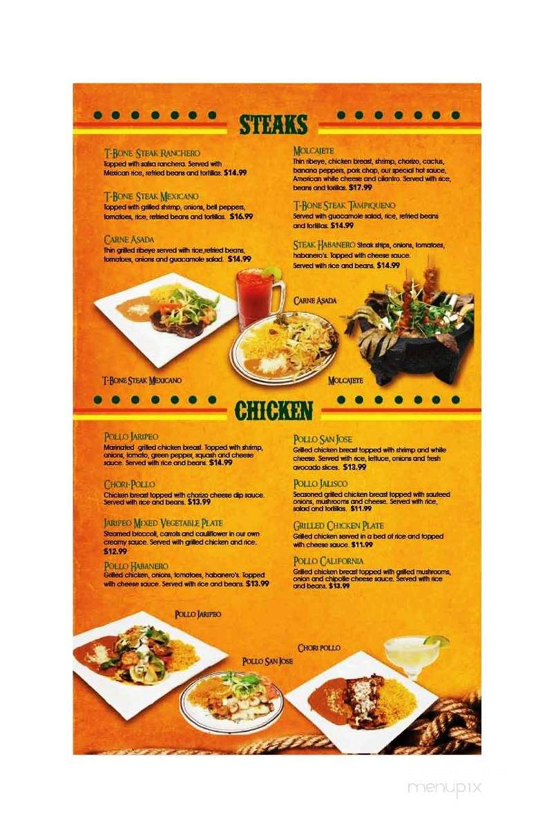 Los Jaripeos - Seymour, WI menu_pic