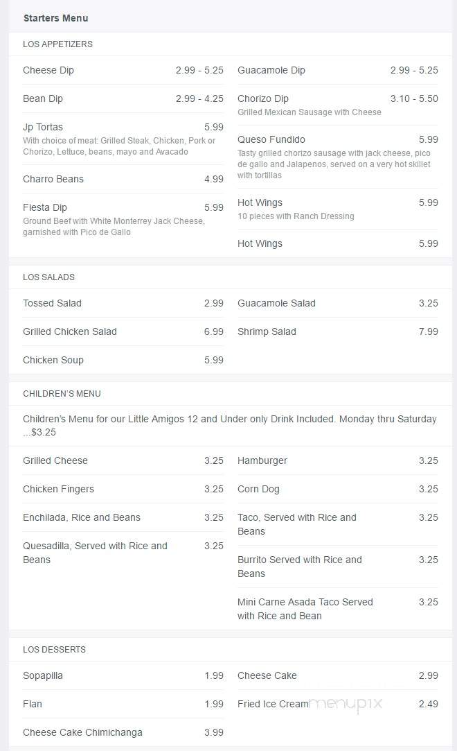 Los Tequilas - Sapulpa, OK menu_pic