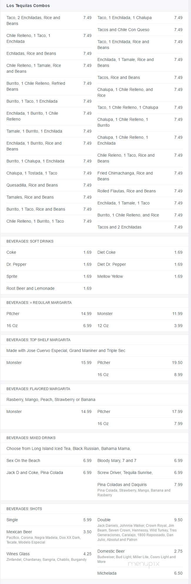 Los Tequilas - Sapulpa, OK menu_pic