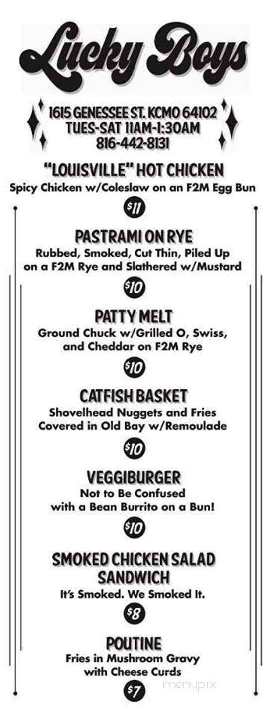 Lucky Boys - Kansas City, MO menu_pic