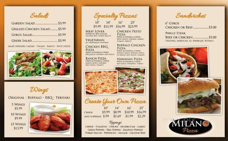 Milano Pizza - Irving, TX menu_pic