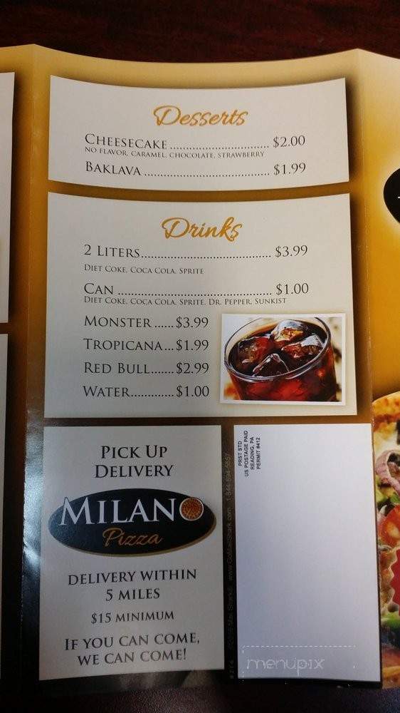 Milano Pizza - Irving, TX menu_pic