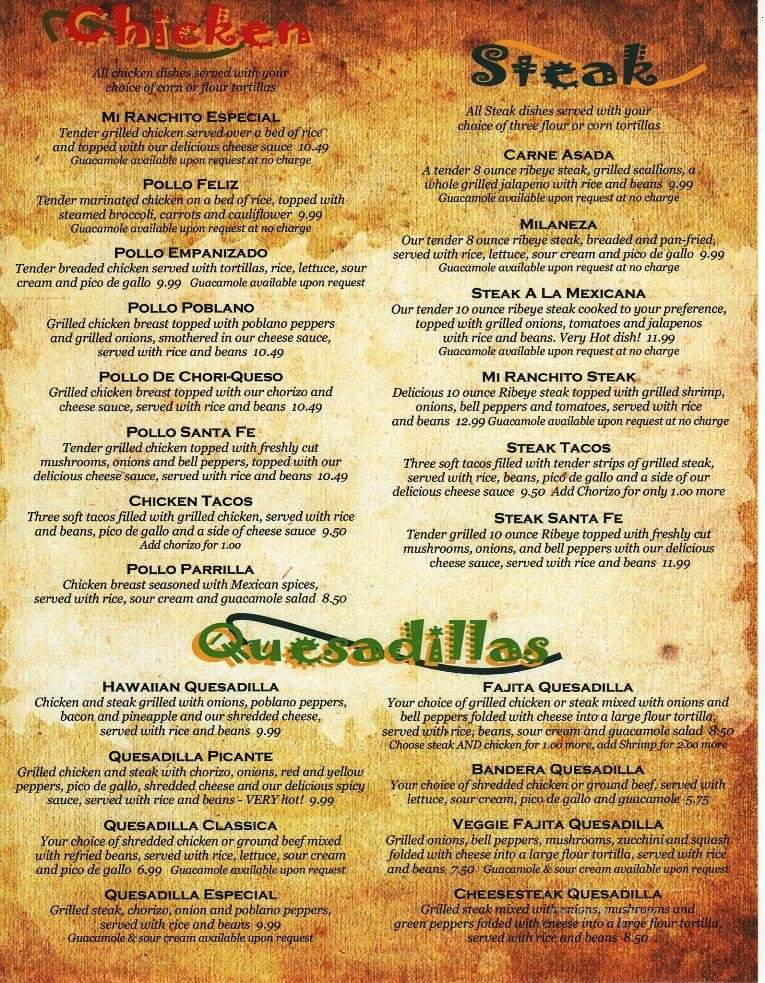 Mi Ranchito Bar and Grill - Pekin, IL menu_pic