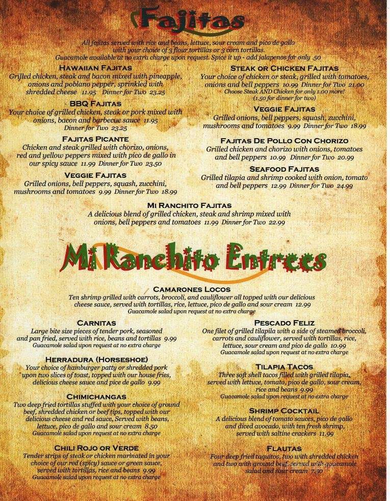Mi Ranchito Bar and Grill - Pekin, IL menu_pic
