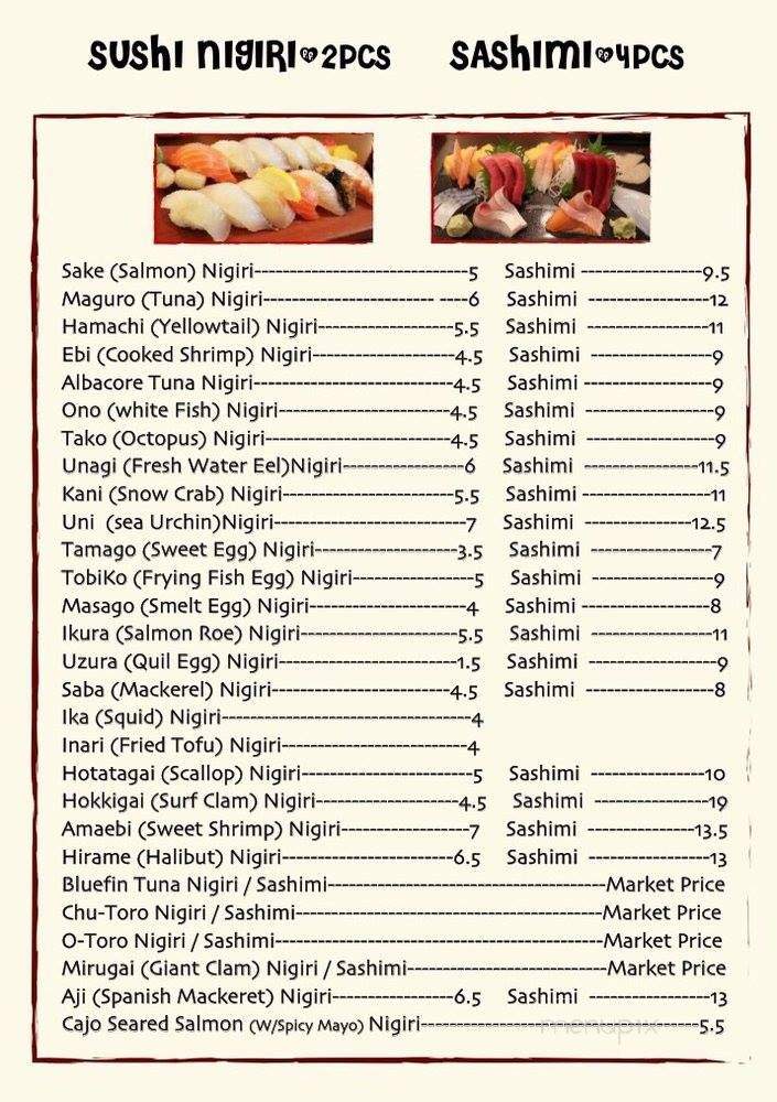 Mizumi Roll & Izakaya - Lynnwood, WA menu_pic