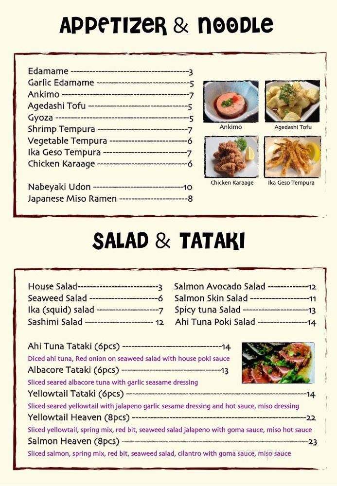 Mizumi Roll & Izakaya - Lynnwood, WA menu_pic