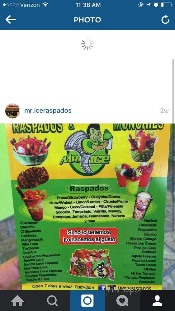 Mr Ice Raspados and Munchies - Riverside, CA menu_pic