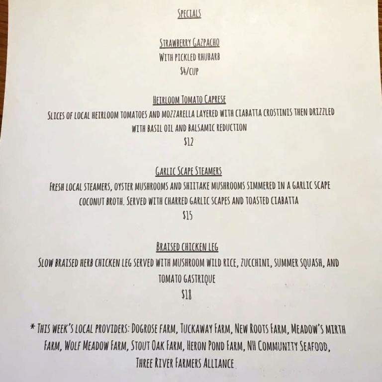 Oak House - Newmarket, NH menu_pic