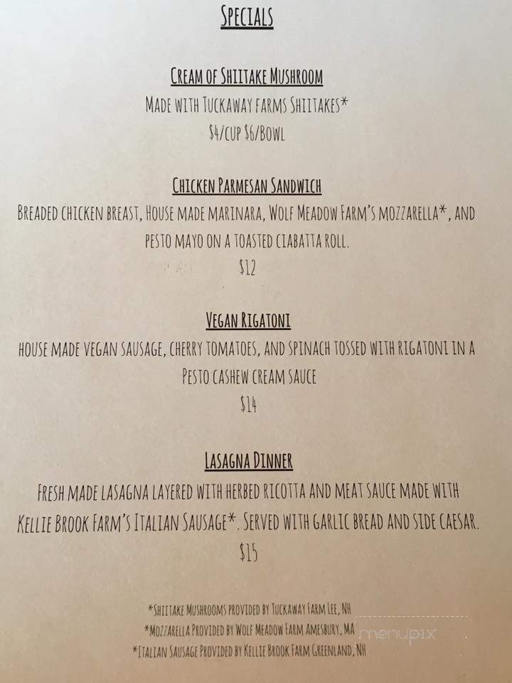 Oak House - Newmarket, NH menu_pic