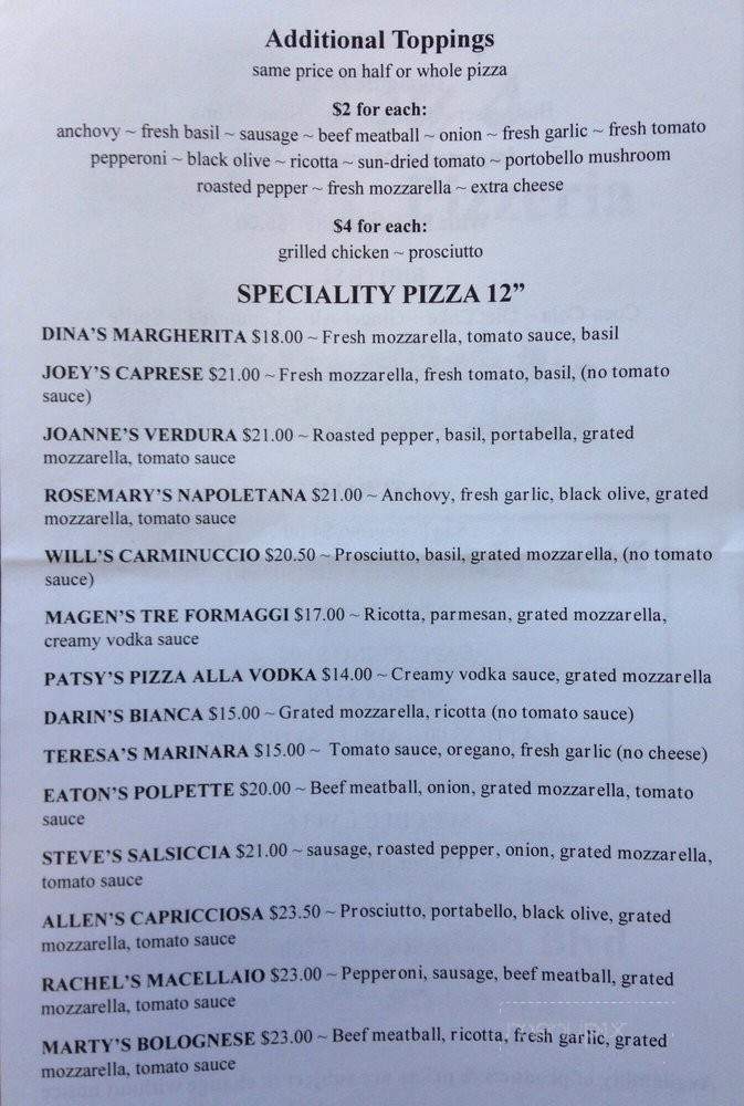 Patsy's New York Pizzeria - Oak Grove, OR menu_pic