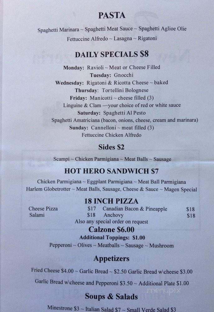 Patsy's New York Pizzeria - Oak Grove, OR menu_pic