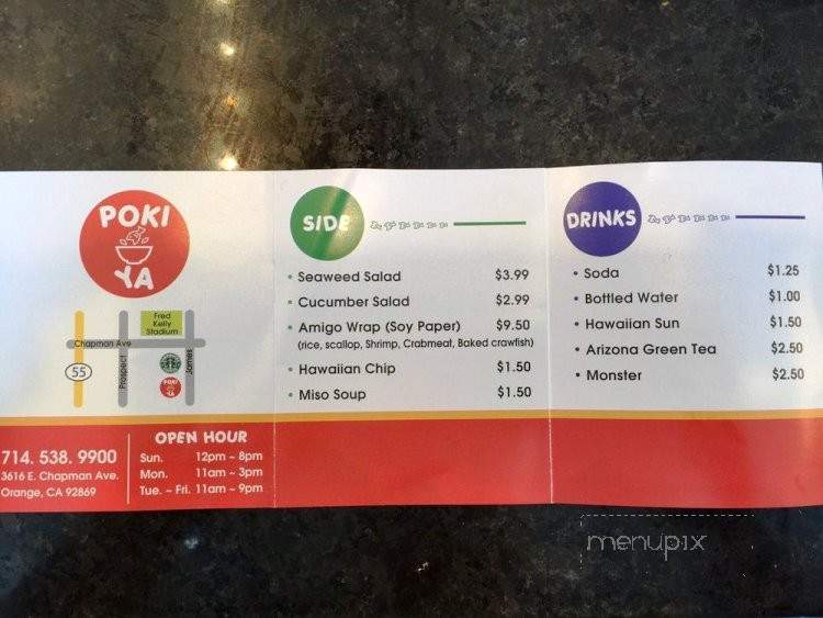 Poki Ya - Orange, CA menu_pic