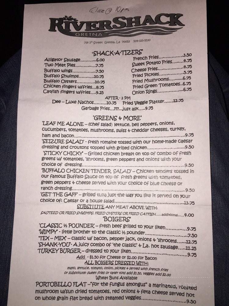 River Shack Tavern Gretna - Gretna, LA menu_pic