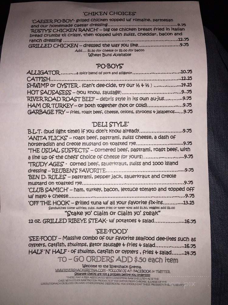 River Shack Tavern Gretna - Gretna, LA menu_pic