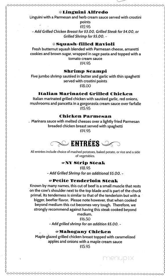 Robideau's Mahogany Ridge Bar and Grill - South Colton, NY menu_pic
