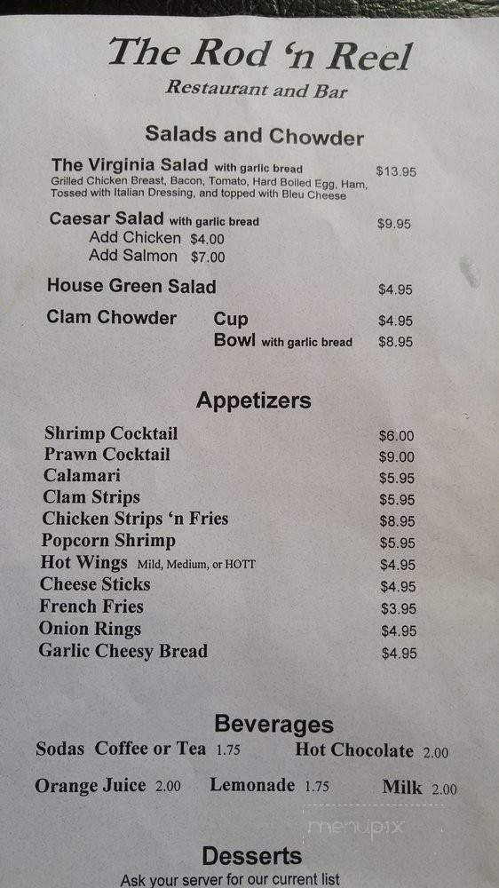 Rod'n Reel - Gold Beach, OR menu_pic
