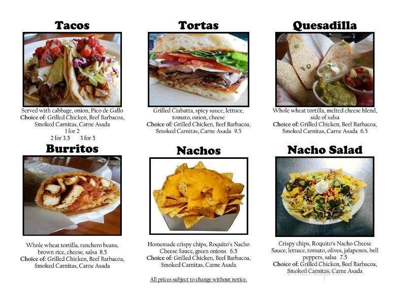 Roquitos Taqueria - Redding, CA menu_pic