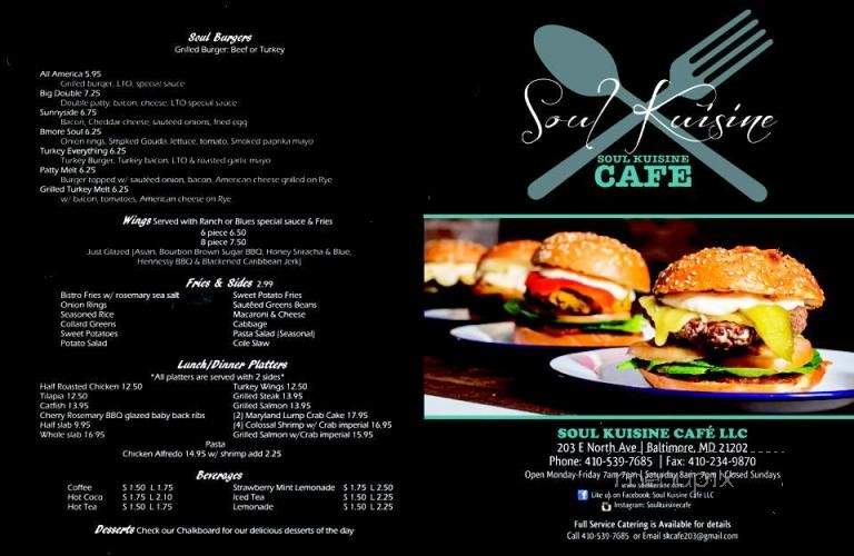 Soul Kuisine Cafe - Baltimore, MD menu_pic